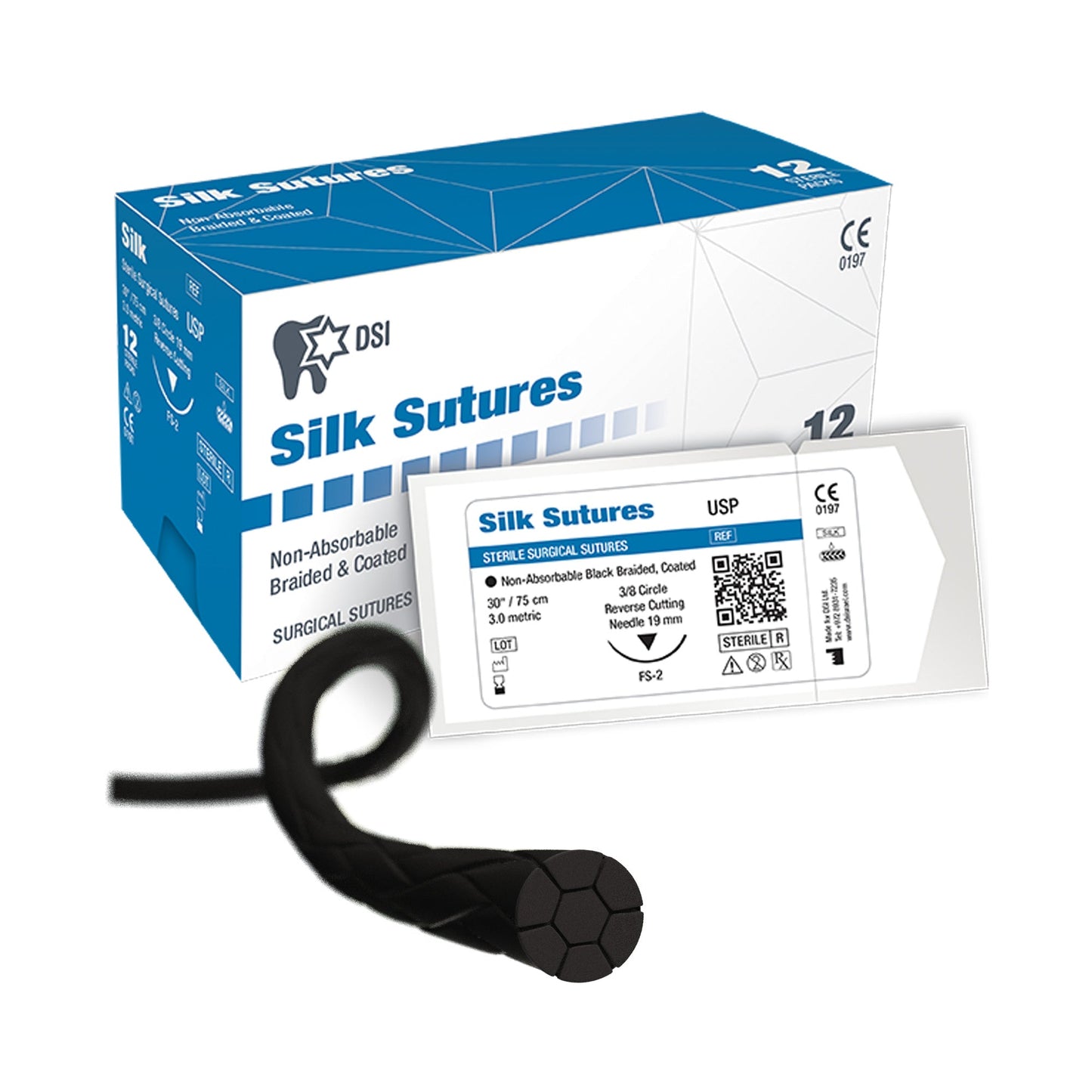 Silk Sutures 12pcs