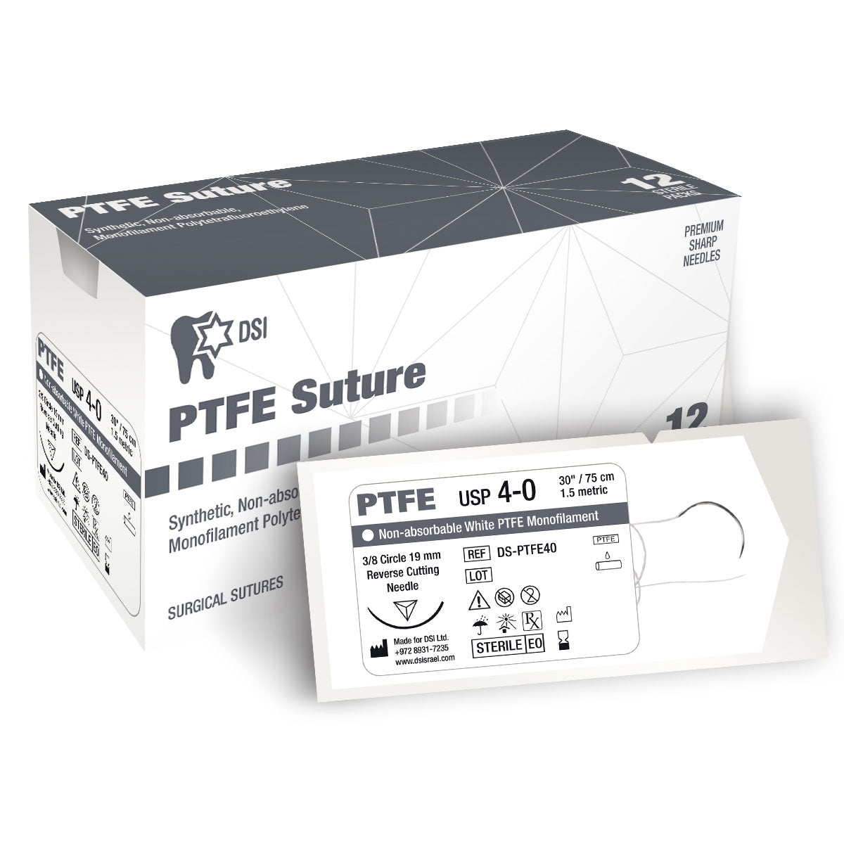 PTFE (Teflon®) Sutures 12pcs Pack