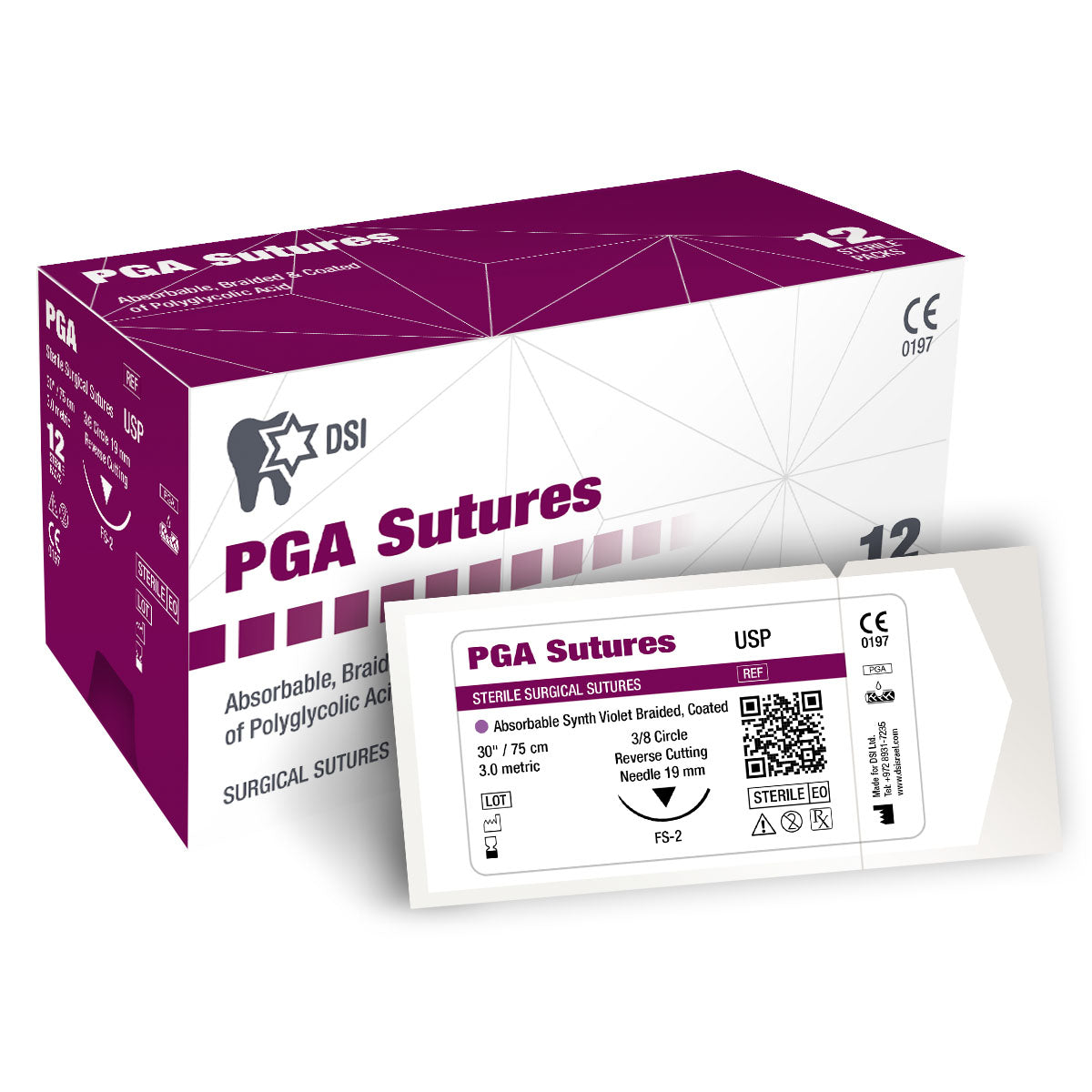 PGA Sutures 12pcs pack