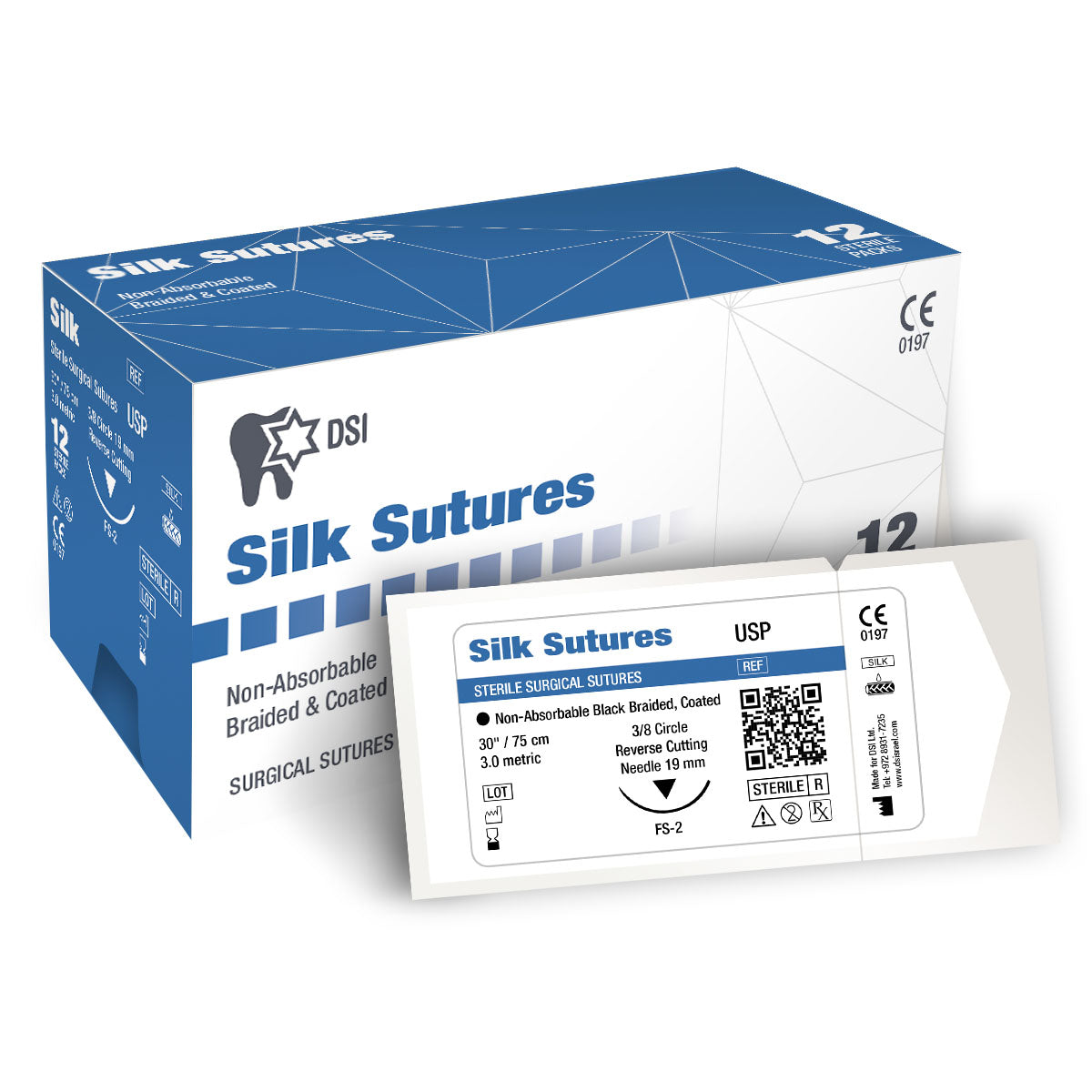 Silk Sutures 12pcs